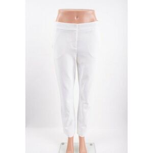 DVF Diane Von Furstenberg Womens Flat Cropped Pants Genesis Slim Sz 4 White NWT